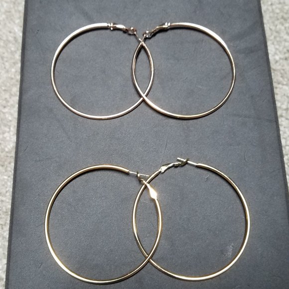Gold & Rose Gold Hoop Earrings - Picture 1 of 5